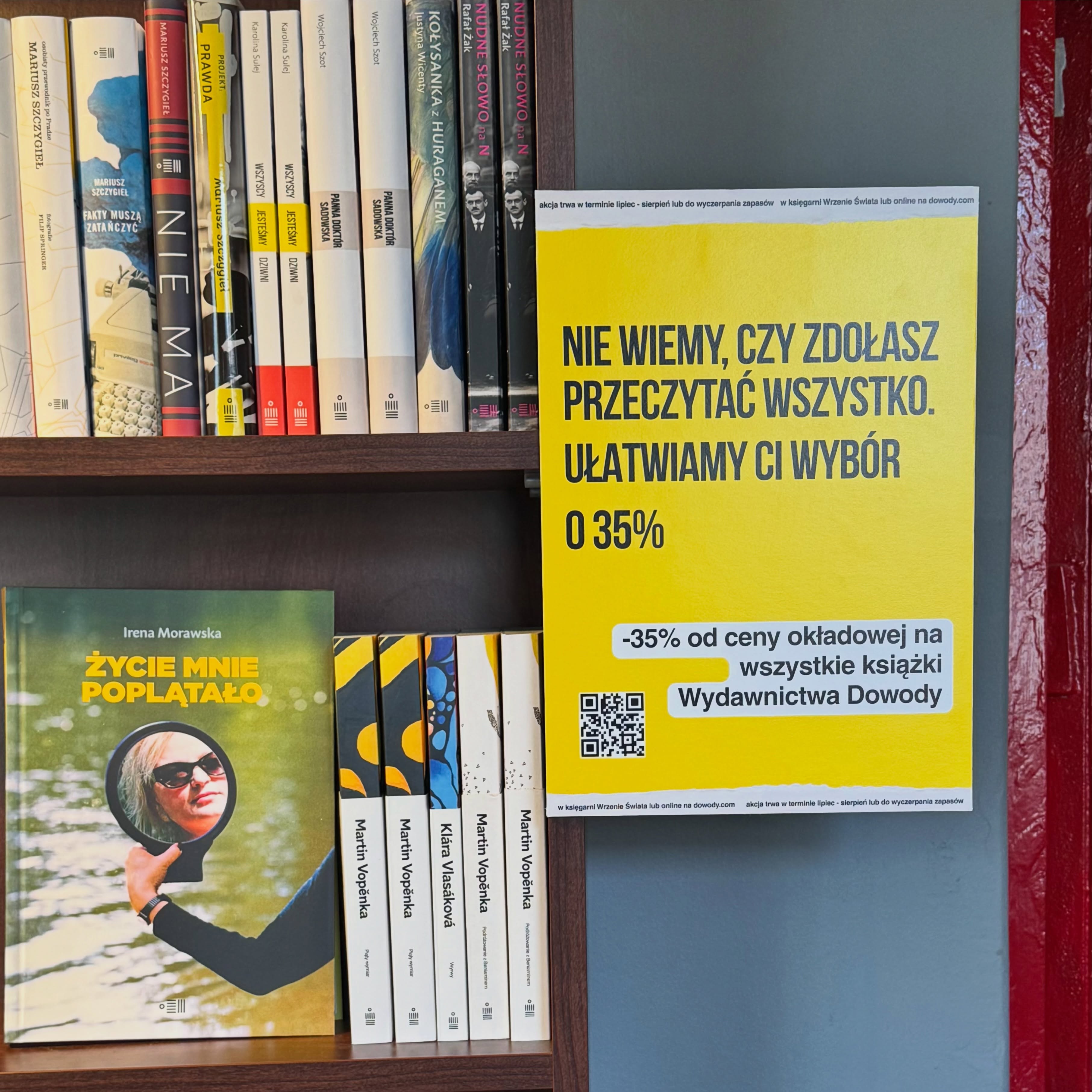 Taka sytuacja we @wrzenie_swiata_ir2 oraz na dowody.com i wrzenie.pl ——- 35% obniżki na WSZYSTKIE książki Dowodów.